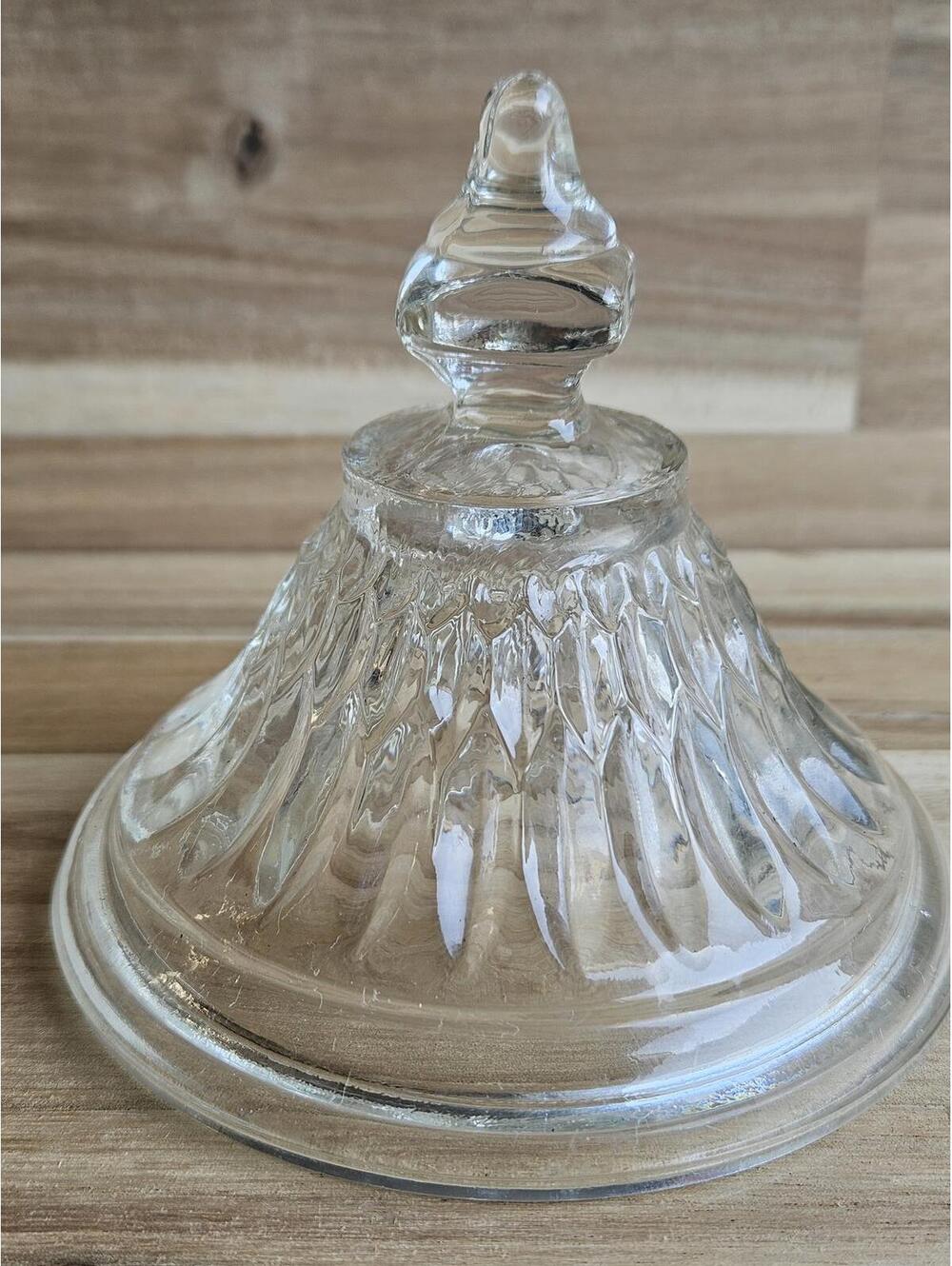 Vintage Indiana Glass Diamond Point Replacement Lid 4.25In Diameter 3.5 In Tall